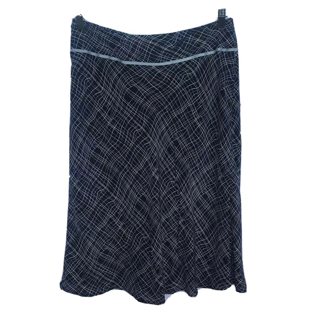 DRESS BARN women’s 100% Silk Midi Skirt Sz 8 Navy Blue NWT
